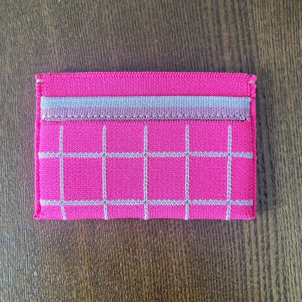 NWT Rothy’s Pink Windowpane Card Holder
